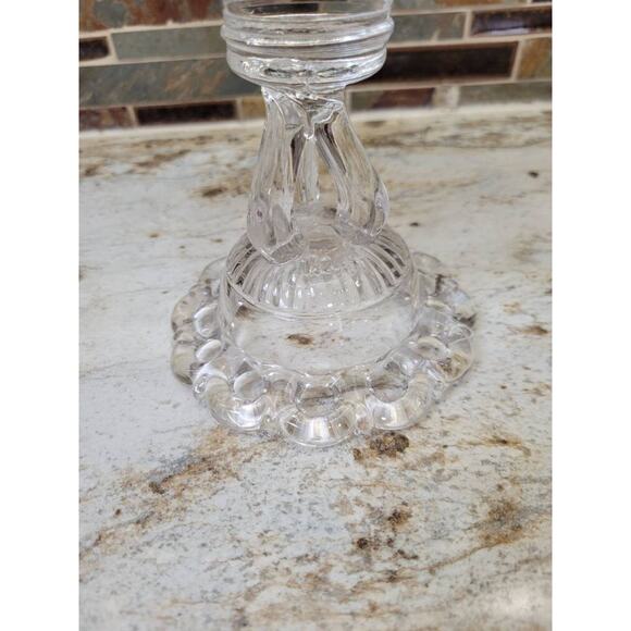 Vintage Westmoreland Princess Feather Banana Stand, Clear Scroll Pedestal - Picture 6 of 6